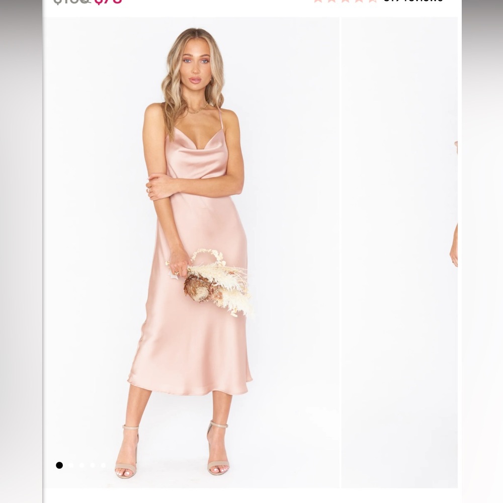 NWT - Show Me Your Mumu Verona Cowl Neck Dress - Satin, bridesmaid, wedding